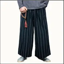 M-3XL весна и осень мужские винтажные свободные прямые брюки китайском стиле жидкости в полоску повседневные штаны мужские свободные штаны костюмы