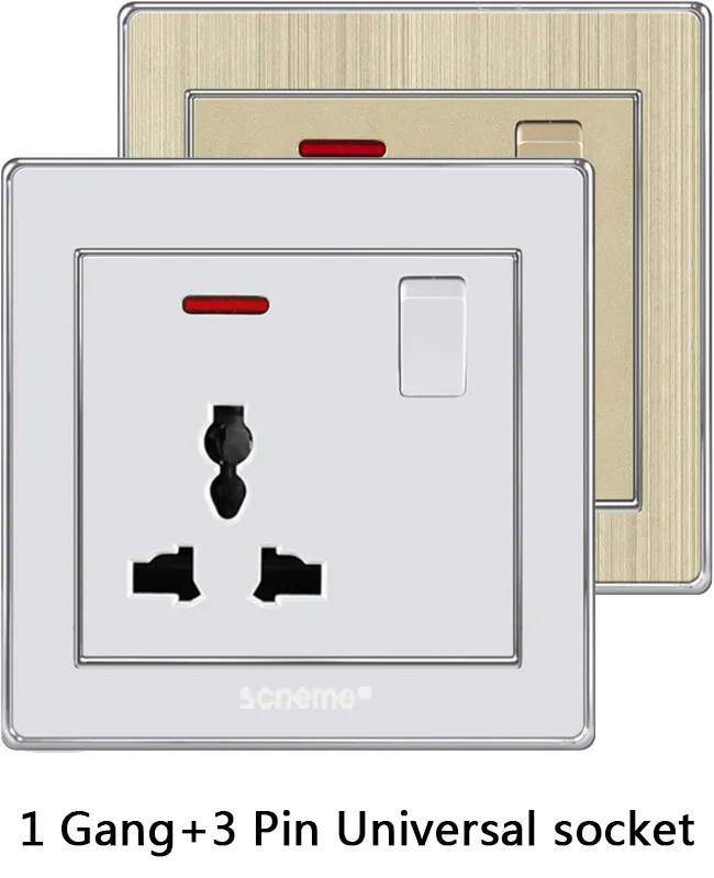 1 Gang+3 Pin Universal socket