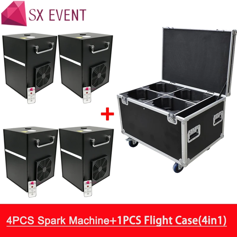 4 штуки машина с Flycase 400 Вт индивидуальный логотип фейерверк искровой фонтан 5 м