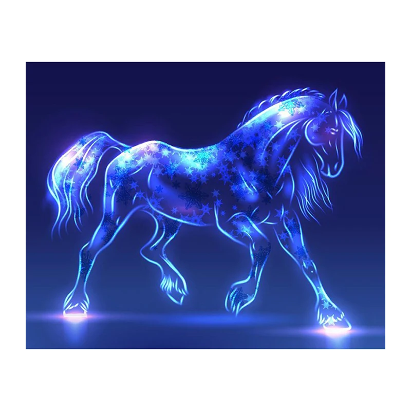 5d diy diamond embroidery diamond painting Cross Stitch Rhinestone mosaic decoration Glowing horse