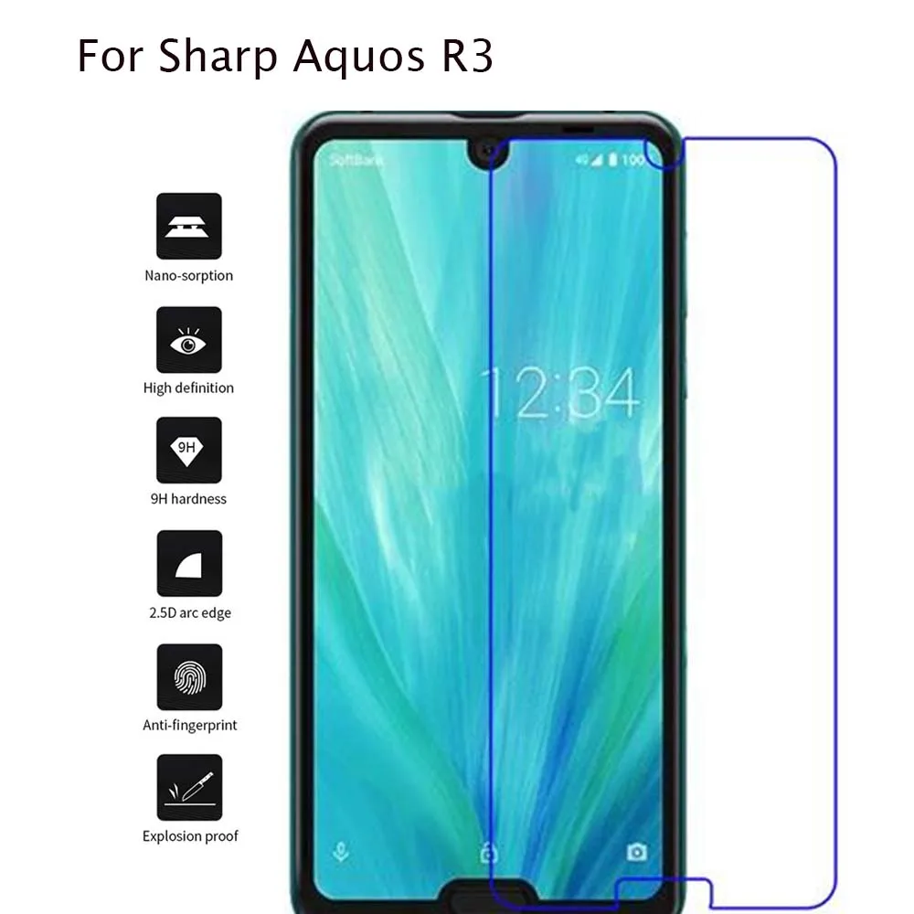 

2PCS Tempered Glass For Sharp Aquos R3 Glass Screen Protector 2.5D 9H Premium Tempered Glass For Sharp Aquos R3 Protective Film
