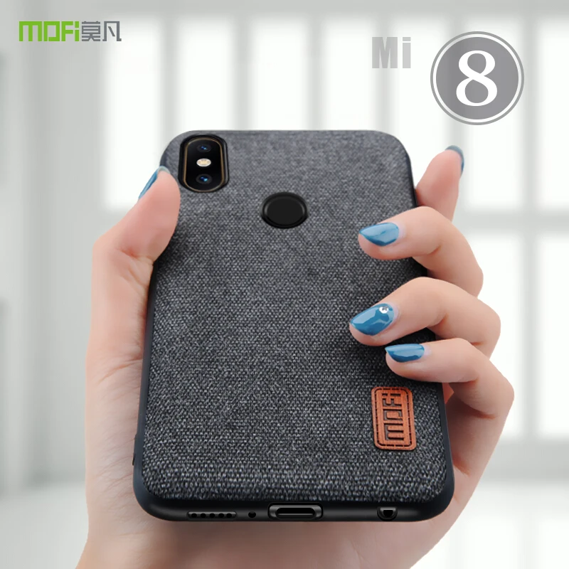 

for xiaomi mi8 case cover MOFI For Xiaomi Mi8 explorer Back Fabrics Case for xiaomi mi 8 SE Soft Silicone edge Full Cover Case