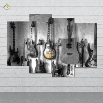

Guitars On the Wall Picture And Poster Canvas Painting Modern Wall Art Print Pop Art Wall Pictures For Living Room 3 PIECES