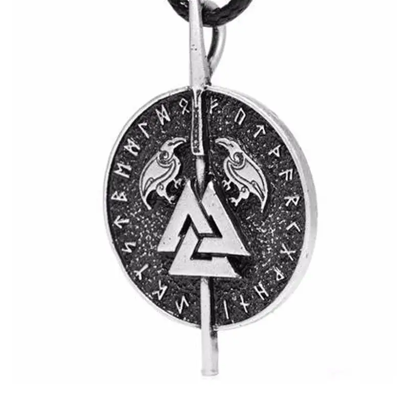 deropshipping Viking Necklace Viking runes of Odin pendant jewelry spear men's Nordic Amulet Necklace (1)