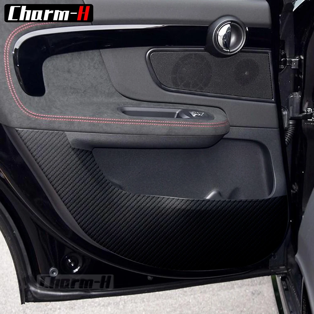 Для MINI Countryman F60 5D из углеродного волокна кожаная защитная накладка на дверь