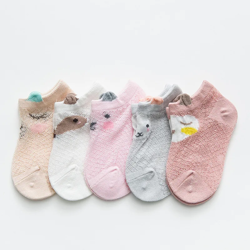 

5Pairs Baby Kids Cute Cartoon Socks 5colors Newborn Infant Toddler Soft Cotton Cartoon Sock Comfortable Ankle Socks For 0-12Y