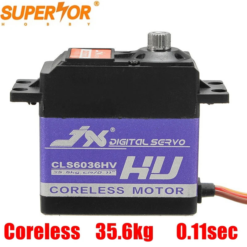 

JX CLS6036HV 35.6kg Aluminium Shell Metal gear 7.4V Coreless Digital high speed Servo 0.11sec for RC plane car helicopter