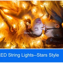 10 м 100 звезды Kerstverlichting Уличные светодиодные фонари полосы сказочные огни для свадьбы рождественские вечерние украшения дома 110 В/220 В