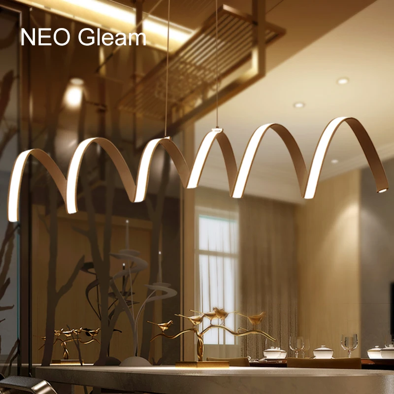 Светодиодный алюминиевый светильник NEO Gleam L800/1000/1200 мм люстра для столовой бара