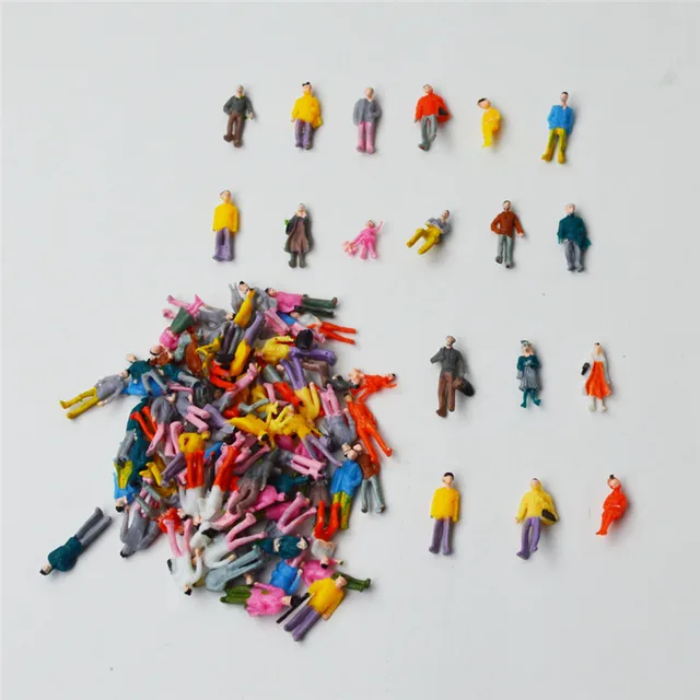 200pcs 1:150 Scale Train Building People Painted Model Train Passenger People Figures 1