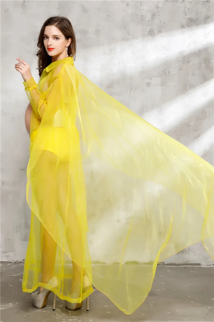 Сексуальные Платья для беременных для фотосъемки материнства реквизит для фотосессии Одежда для беременных желтое прозрачное Сетчатое платье для беременных