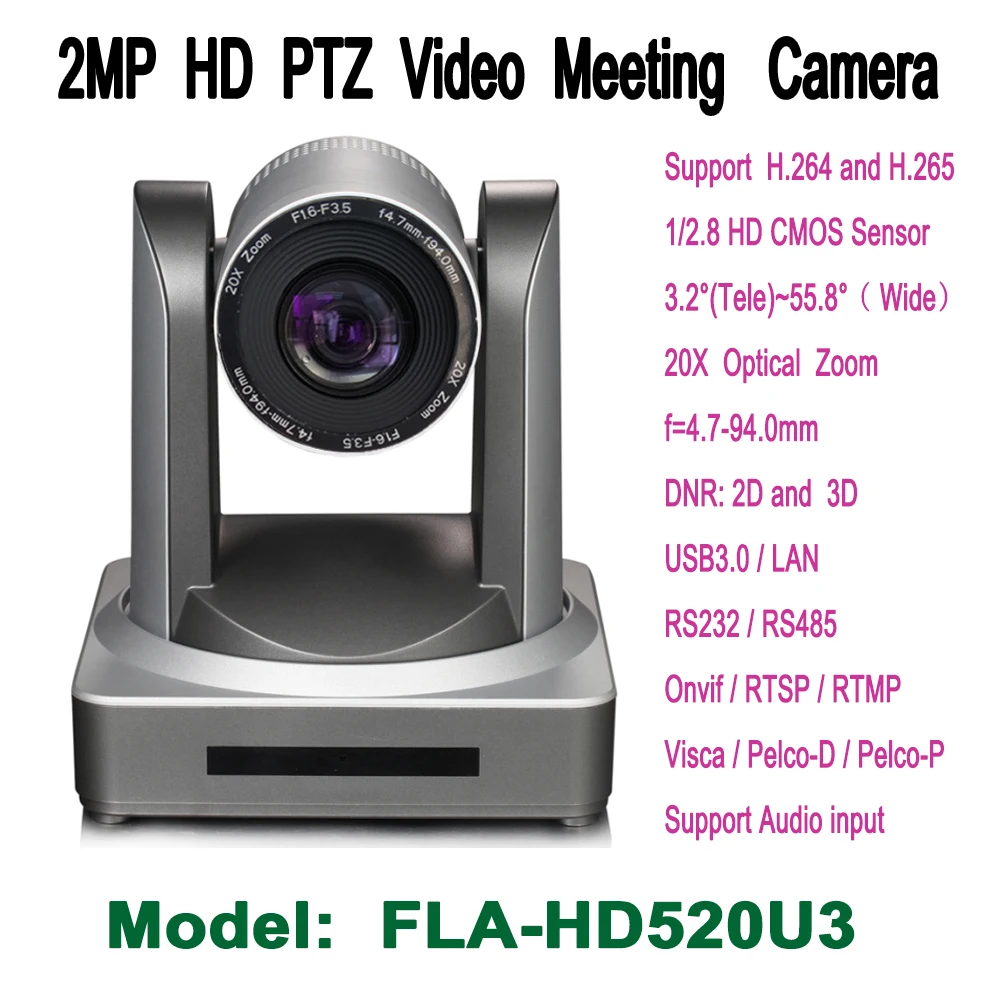 USB3.0 IP Conference Meeting Camera PTZ Onvif 20X Auto Zoom