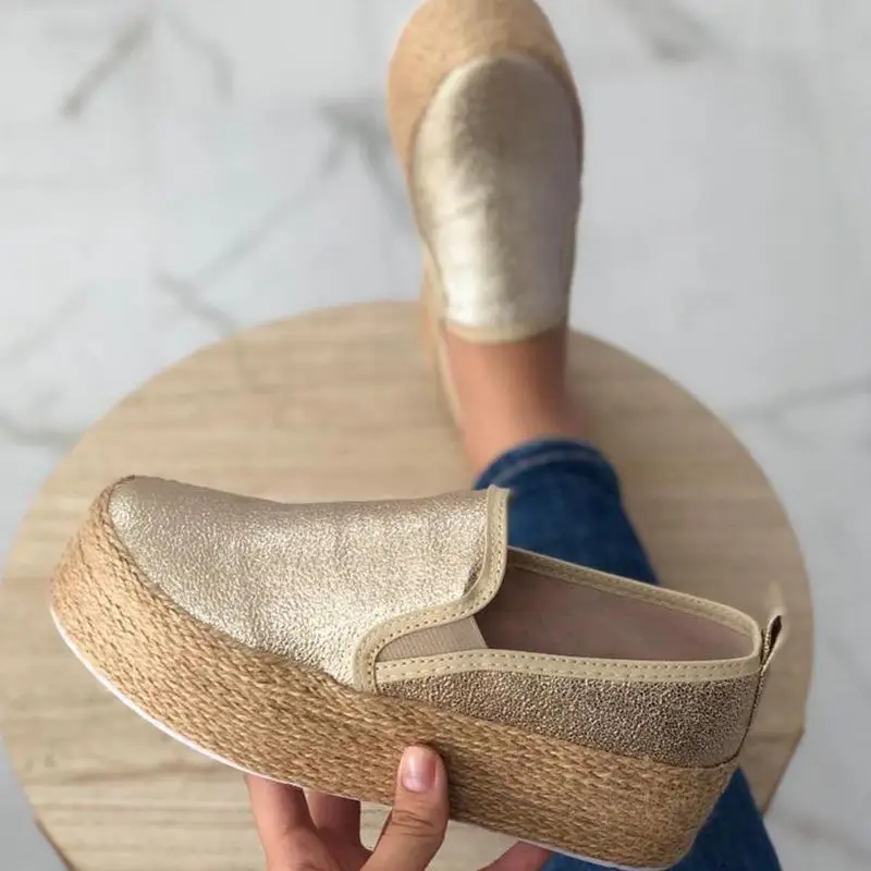 

2019 Spring Women Flats Shoes Platform Sneakers Slip On Flats Loafers Moccasins Casual Shoes Women Creepers