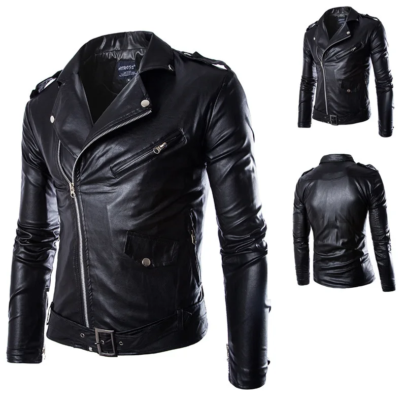 

New Autumn Men's PU Leather Jacket For Men Fitness Fashion Male Suede Jacket Casaco Masculino Casual Coat Male Clothing 4XL