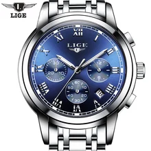 Relogio masculino LIGE Mens Watches Top Brand Luxury Fashion Business Quartz Watch Men Sport Full Steel Waterproof Wristwatch