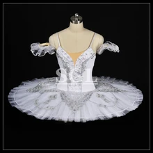 Лебедь белая балетная пачка для выступлений или соревнований Девушки Снег хлопья в Щелкунчик предложение пользовательское обслуживание AT1046