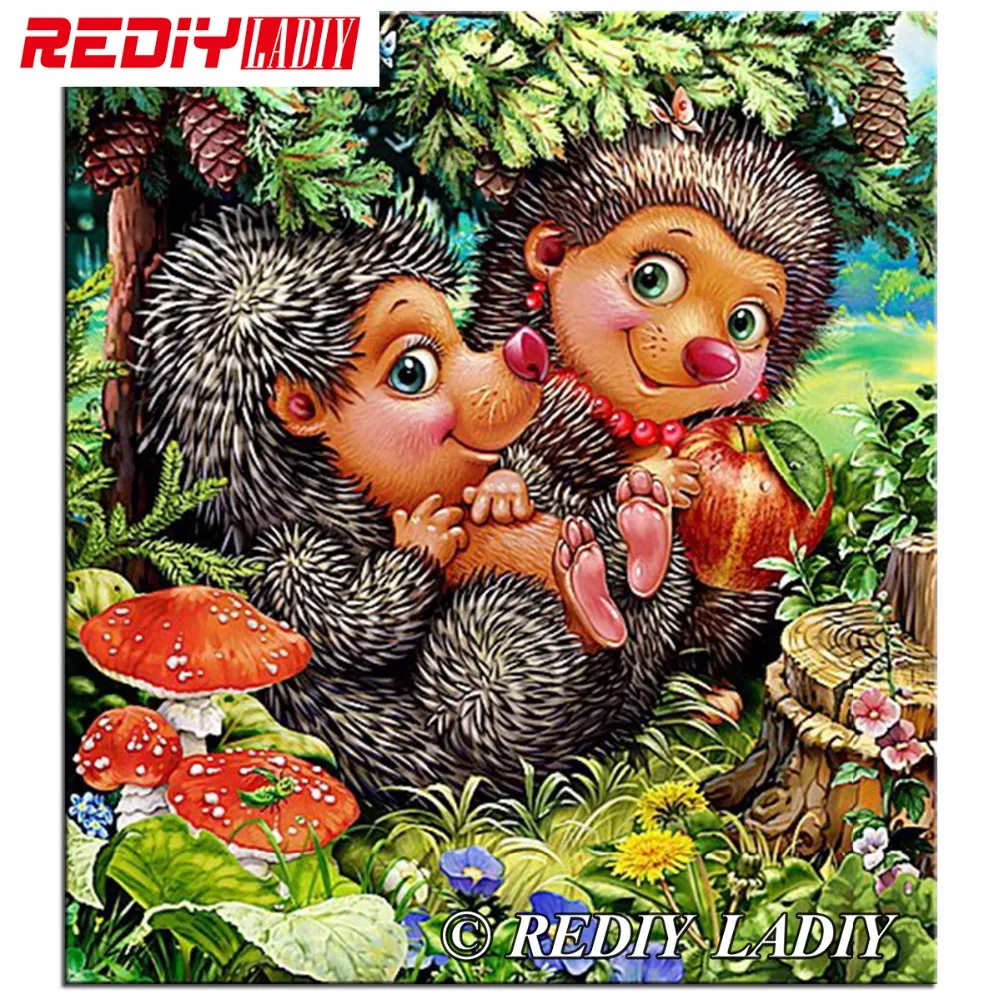 

Full Square Drill Diamond Painting Cross Stitch Cartoon Hedgehogs 5D Diamond Mosaic Embroidery Canvas Home Decoration Painting