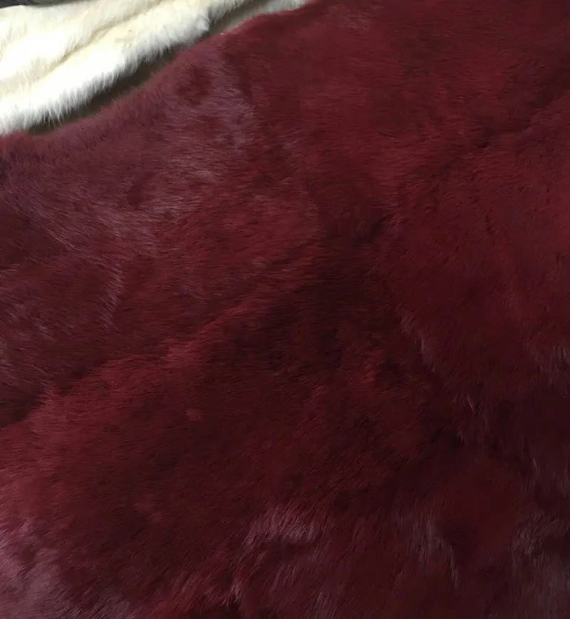 

Dyed plate genuine wine red rabbit fur 50CM*110CM piece