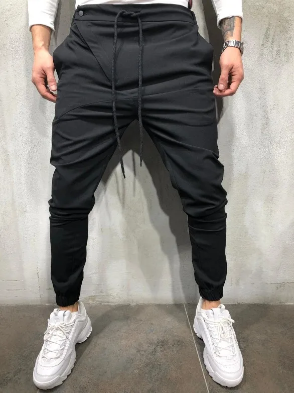

2019 new men's sports pants outdoor casual pants hip hop street jogging pants tight elastic waist casual pants