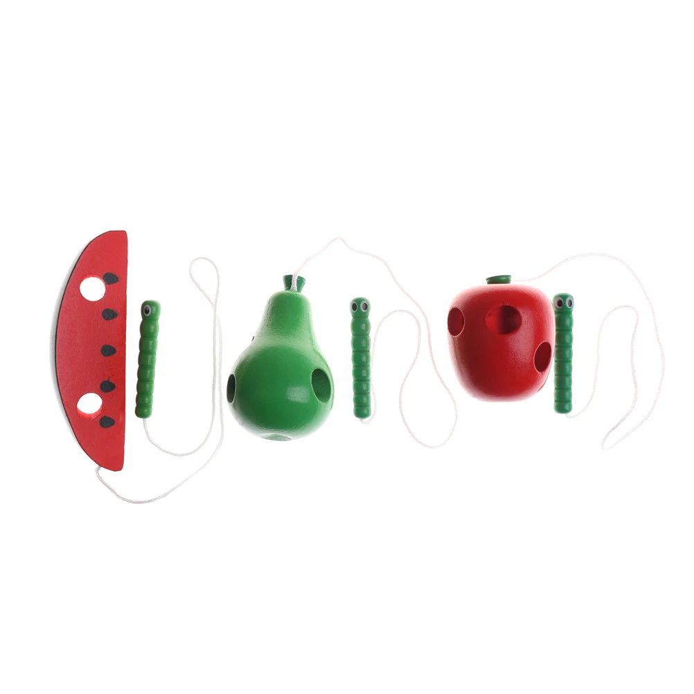 Обучающие игрушки Worm Eat Fruit Apple Pear забавные деревянные Игрушки для раннего