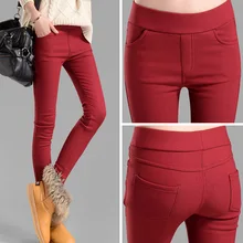 women pants capris pencil pants fleece warm casual pants trousers elastic Winter velvet thick leggings dropshipping