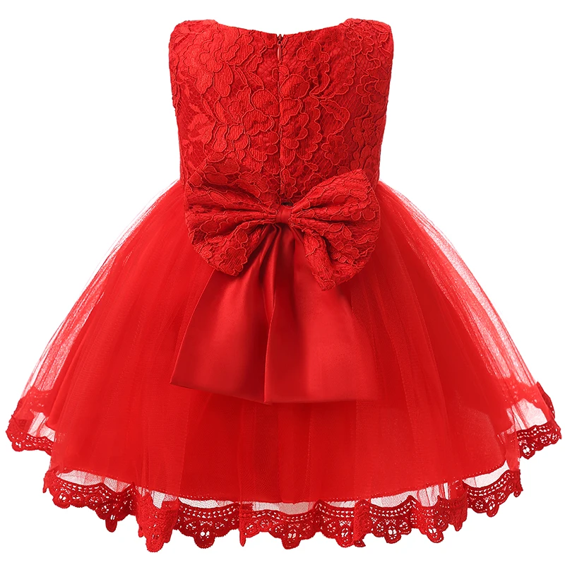 red newborn gown