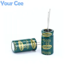 5 pcs Electrolytic Capacitors High Frequency 1000UF 35V 13X25MM DIY Electronic Component Aluminum Electrolytic Capacitor