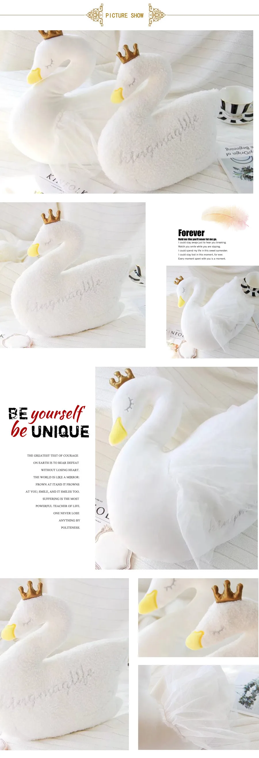 Новая плюшевая игрушка Лебедь мягкая плюшевая подушка кукла комфорт для ребенка кукла Корона кукла Лебедь