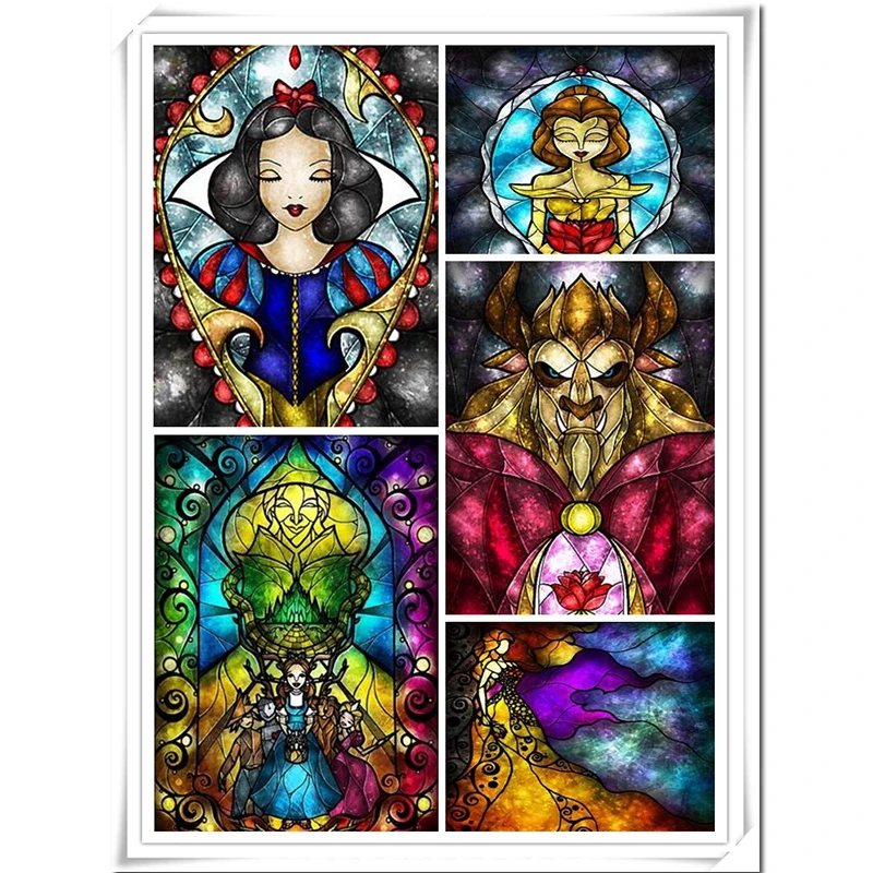 

Full Square diamond 5d DIY diamond painting princess and witch 3D cartoon animal diamond embroidery cross stitch mosaic painting