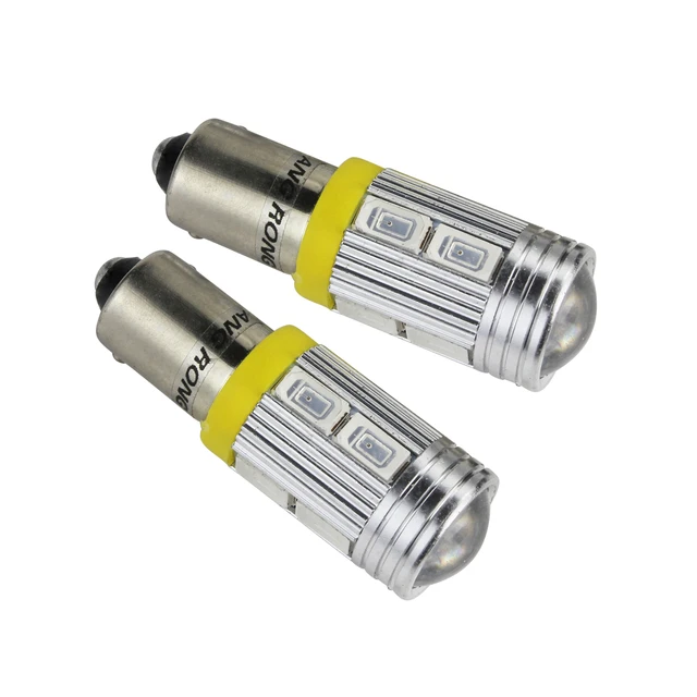 ANGRONG 2x Amber/Orange H21W BAY9s SMD 10 LED Front Rear Side Indicator  Tail Light Bulb 12V - AliExpress