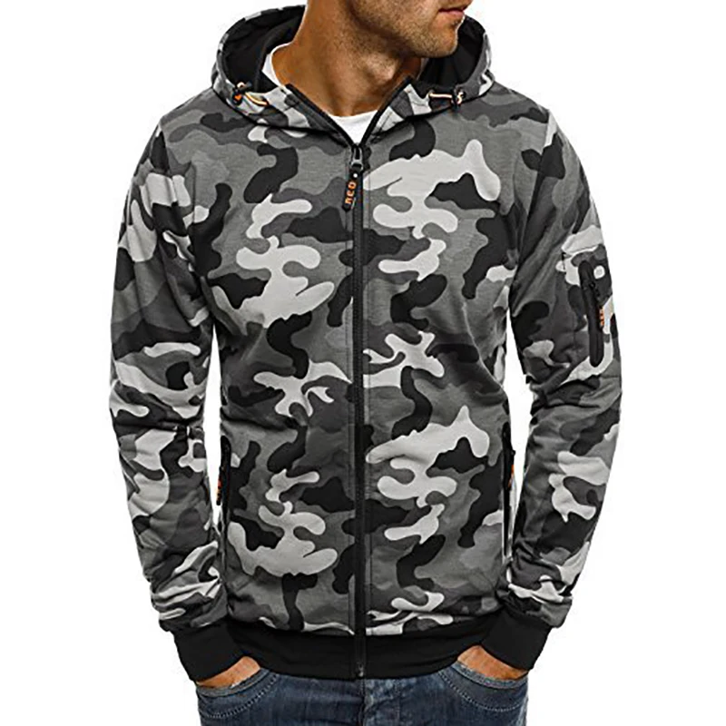 

2018 Camouflage Hoodies Men New Sweatshirt Male camo Hoody Hip Hop Autumn Fleece Military Cardigan Hoodie Plus Size XXXL