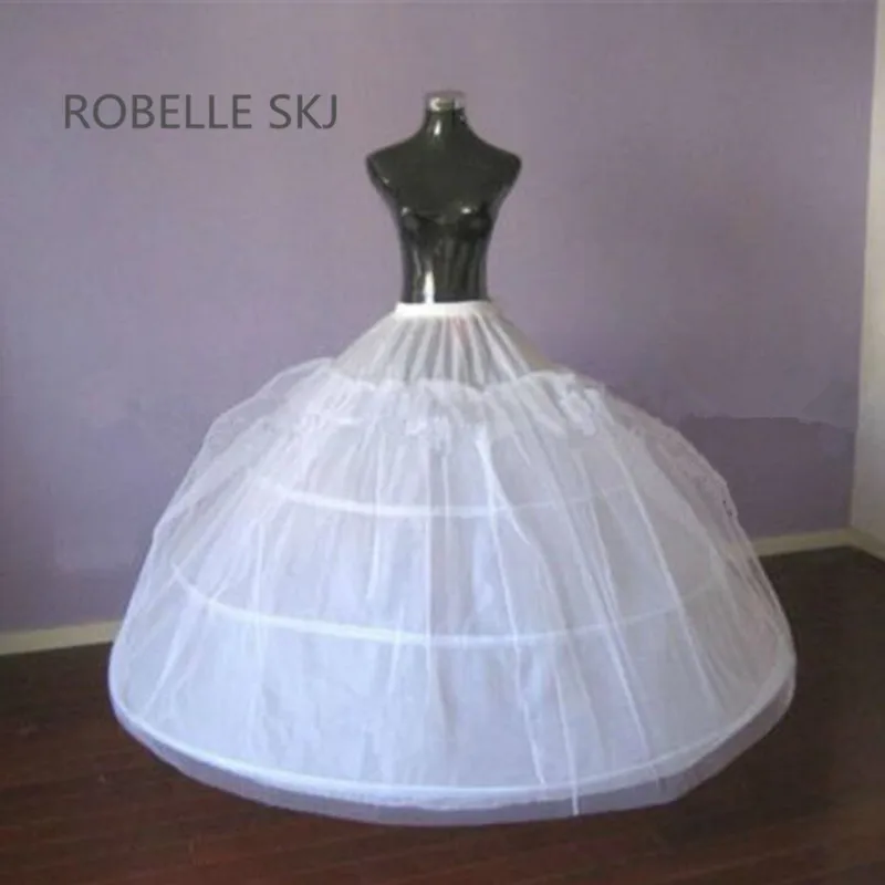 Most Puffy White 4 Hoops Wedding Bridal Petticoat Underskirt Crinolines Slip Rockabilly for Ball