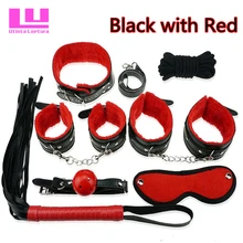 Utinta Leptura juego de Bondage sexual 7 Uds juego de juegos para adultos puño de pie látigo cuerda venda para parejas juguetes eróticos productos sexuales