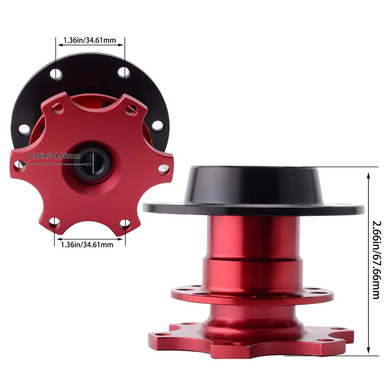 SPEEDWOW Universal volante Cubo de liberación rápida jefe Kit adaptador de cubo de rueda para cubo de volante de 6 orificios
