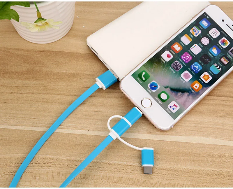 Кабели USB 3-в-1 кабель для Apple для Android для huawei мобильный кабель передачи данных телефона Тип-c кабель для передачи данных один для трех