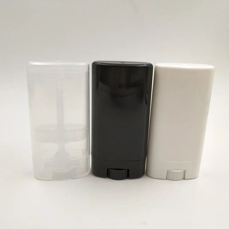 50 шт./лот 15 мл пустой пластиковый белый, черный и прозрачный овальный большой бальзам для губ дезодорант тюбик контейнер - Цвет: Многоцветный
