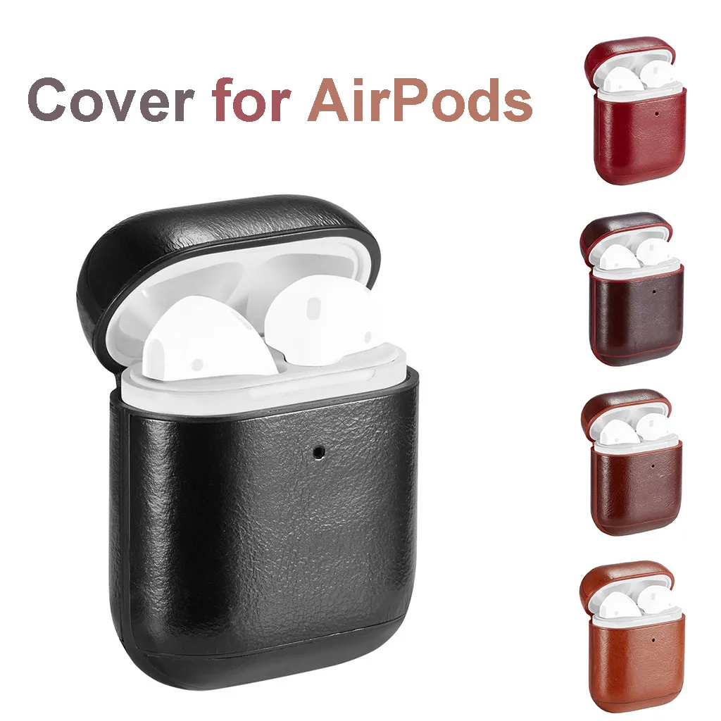 Кожаный чехол для гарнитуры Bluetooth для Iphone Airpods1/2 поколения, беспроводные наушники, защитная коробка для зарядки