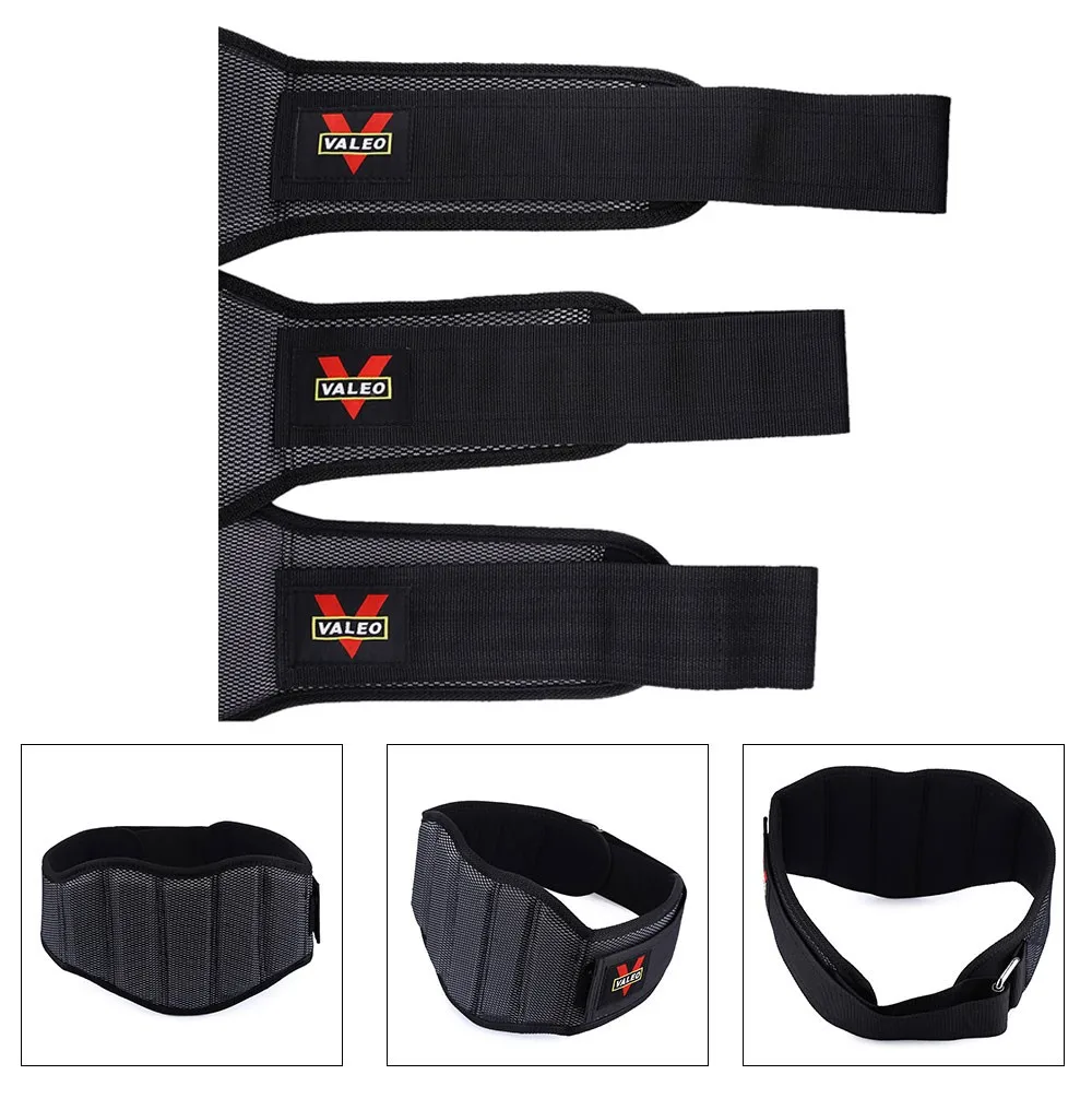 VALEO Nylon Sponge Weight Lifting Squat Belt Protect Lumbar Back Waist for Fitness Training