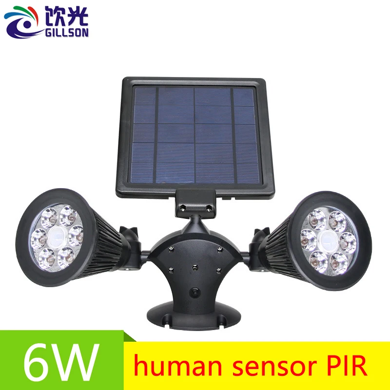 

Led Solar Spot Light PIR Motion Sensor Solar Lamp 6W Dimmable Spotlight Wall Mounted Ground Plugged Lawn Security Sun Light