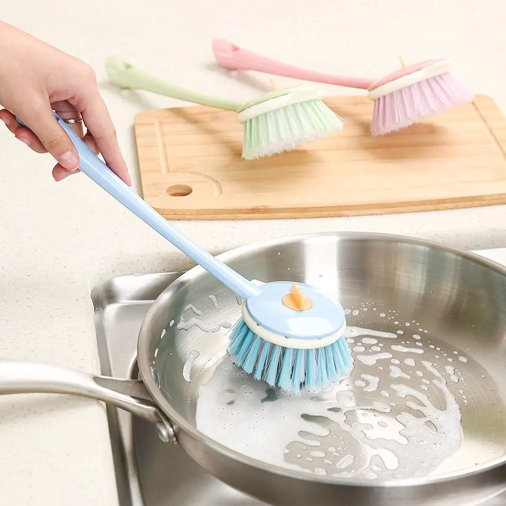Dish Brush Kitchen Scrub Brushes with Sturdy Offset Handle Anti melting