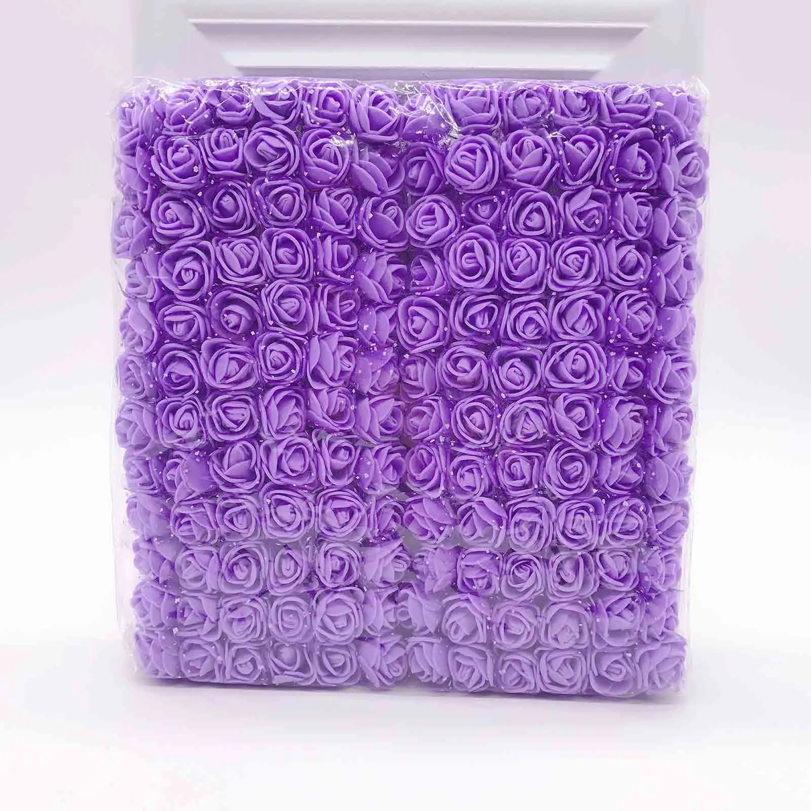 Распродажа!(144 шт./лот) 2 см многоцветные ПЭ розы пены мини букет цветов сплошной цвет/Скрапбукинг Искусственные цветы розы из пены - Цвет: 9 purple