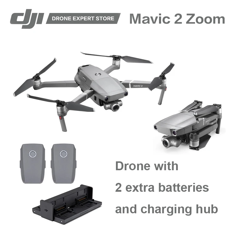 

Original DJI Mavic 2 Zoom with 2 Extra Batteries and a Charging Hub 2x Optical Zoom 1/2.3" Camera FPV RC Drone