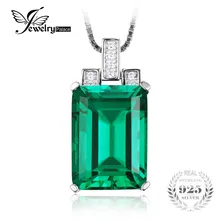 JewelryPalace 6.51ct Nano Ruso Esmeralda Colgante de Esmeralda de Corte de Alta Calidad Sólido 925 Sterling Silver Vintage Set Estrenar