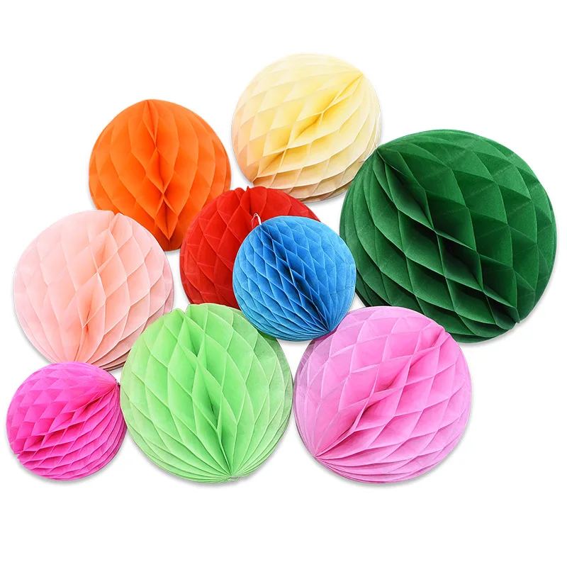 

5Pcs 4'' 6'' 8'' Tissue Paper Honeycomb Ball Pom Poms Flower Lantern for Wedding Decoration Birthday Party Baby Shower Supplies