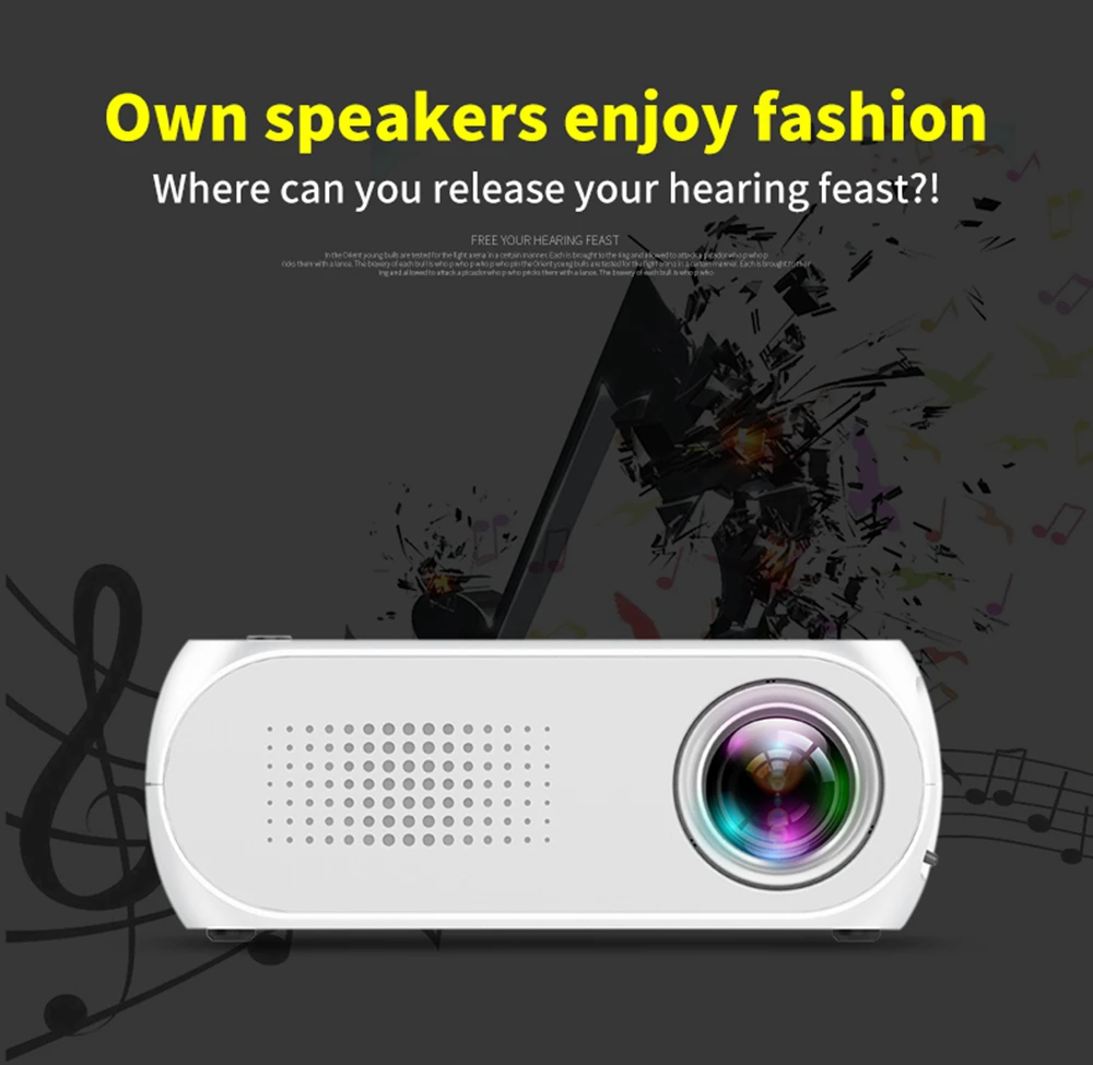 YG-320 Portable Home Mini HDMI USB LED 1080P Projector