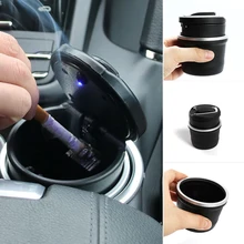 1 шт. авто грузовик светодиодный пепельница для сигарет синий светодиодный свет Бездымная Пепельница держатель для сигарет Противоскользящий Резиновый портативный