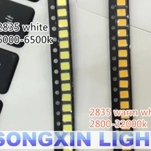 100 шт 0,2 W SMD 2835 Светодиодный светильник шарик 20-25lm белый/теплый белый SMD СВЕТОДИОДНЫЙ бусины светодиодный чип DC3.0-3.6V для всех видов светодиодный светильник