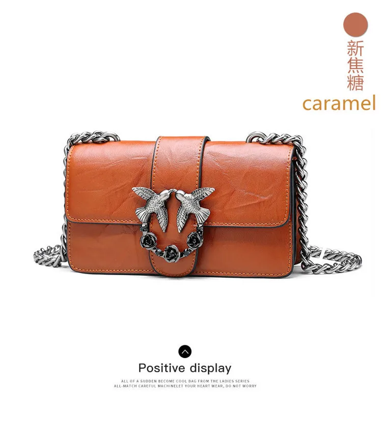Designer Inspired Fashion Handbag Women Shoulder Bag Genuine Leather Classic Birds Flap Messenger Bags (12)