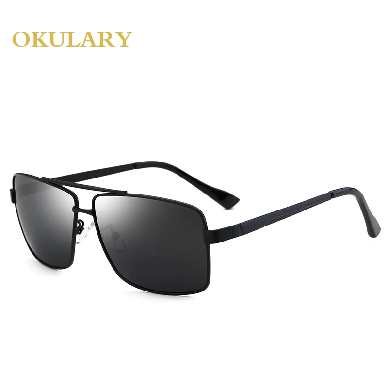 Для мужчин очки, поляризованные солнцезащитные очки черный/Чай Цвет UV400 с коробкой, чехол