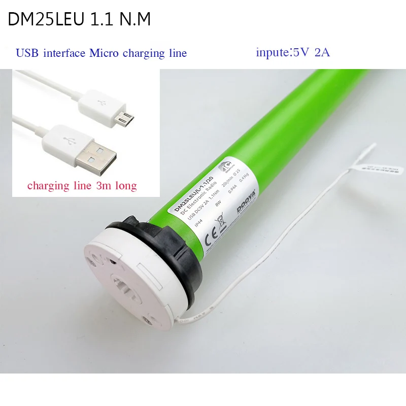 Dooy мотор DM25LE 1,1 Н. М вход 5В 2A Micro USB интерфейс, подходит для 38 мм трубки для рулонные шторы